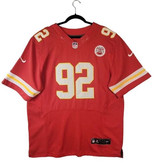 358‎ Nike Dontari Poe Kansas City Chiefs Mens Jersey Sz 48 (L) Red White - Picture 1 of 9